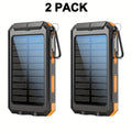 2-Pack Solar Power Banks with LED Flashlight