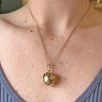 Victorian-Style Gold-Tone Moso Ball Convertible Cross Pendant Necklace