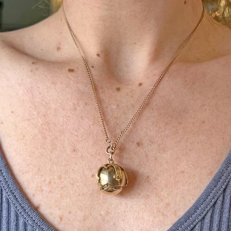 Victorian-Style Gold-Tone Moso Ball Convertible Cross Pendant Necklace
