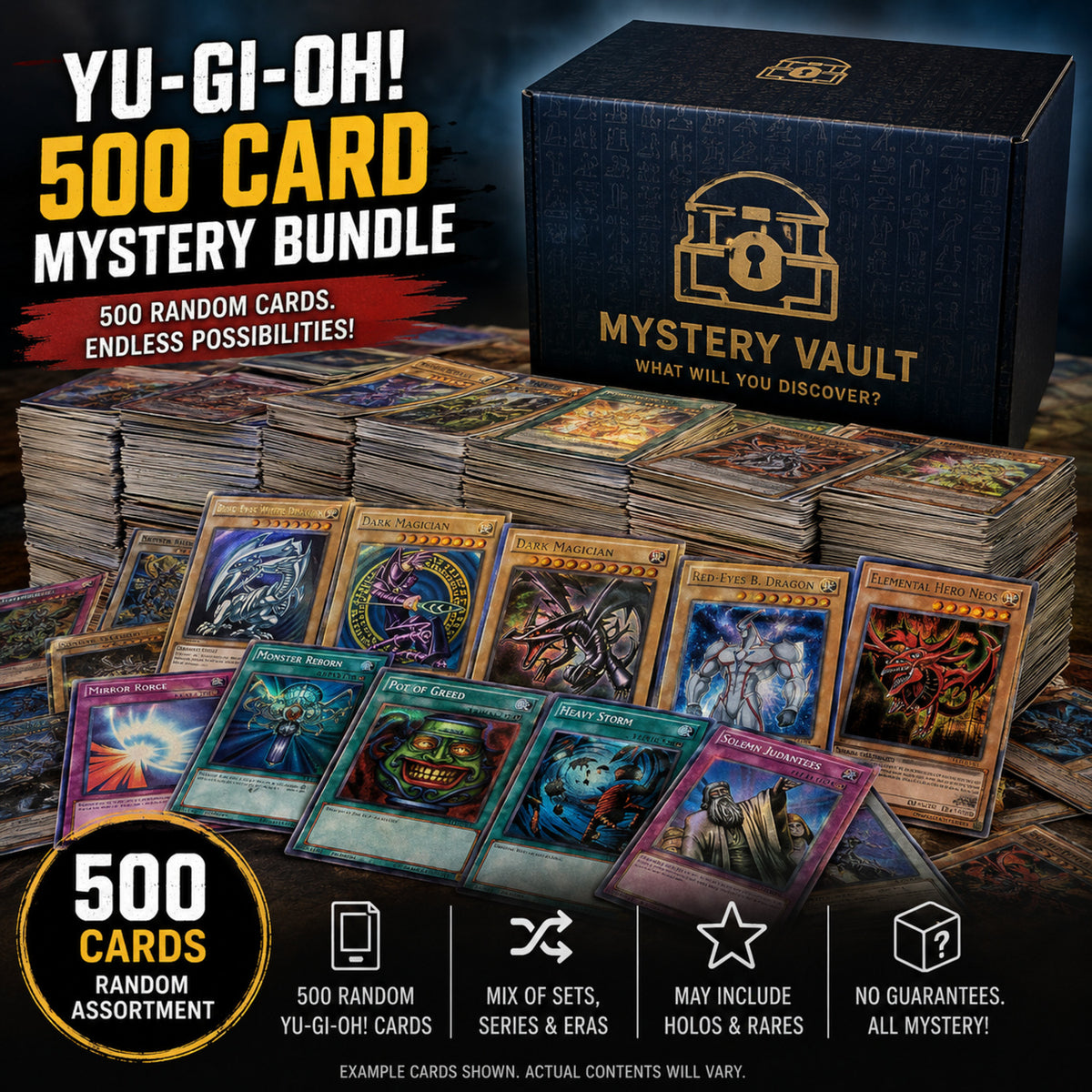 Yu-Gi-Oh! Mystery Bundle – 500 Random Trading Cards Lot#11807