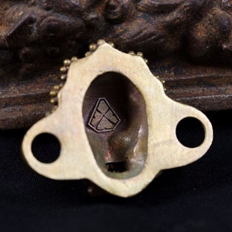 Tibetan-Style Citipati Skull Copper Alloy Ornament
