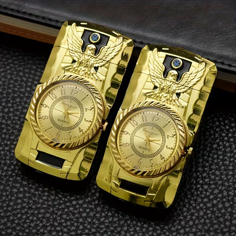 Gold-Tone Eagle Watch Butane Torch Lighter