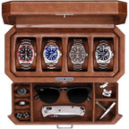 Leather 4 Slot Watch Display Box