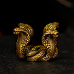 Solid Brass Mystical Four Snake Collectible