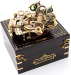 Vintage Brass Sextant with Compass