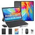 New 10.1-Inch Android 15 Tablet with Keyboard & Accessories – 64GB