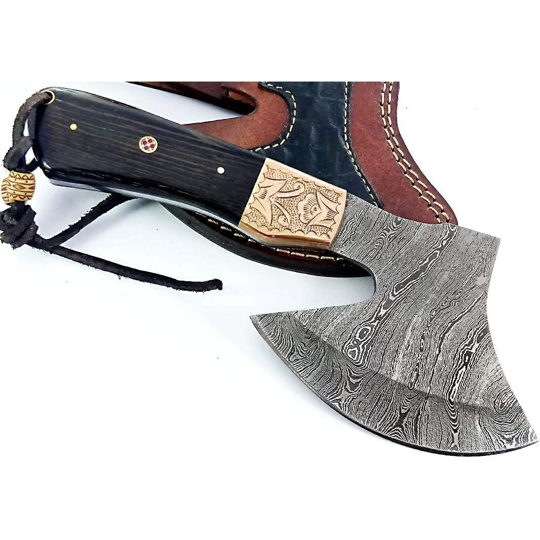Hand Forged Damascus Steel Bearded Axe