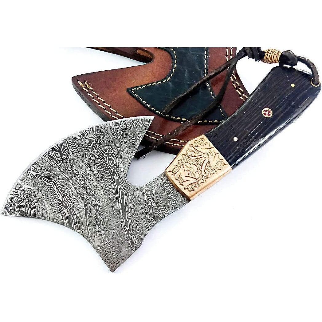 Hand Forged Damascus Steel Bearded Axe