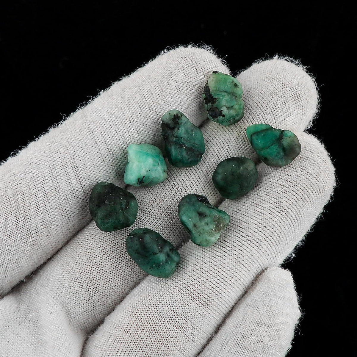 Lot of 10 Natural Emerald Crystal Rough Gemstones