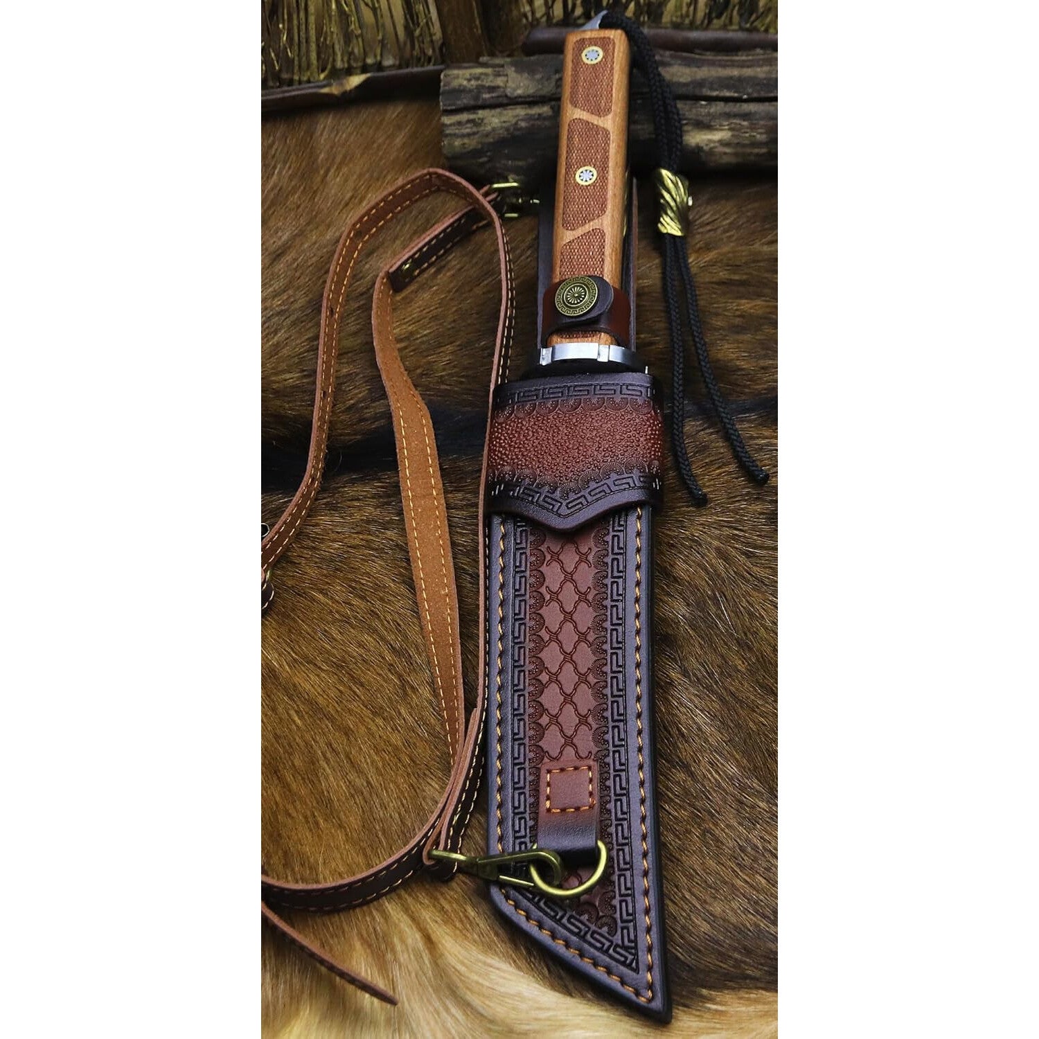 Full Tang Fixed Blade Knife with Fire Starter