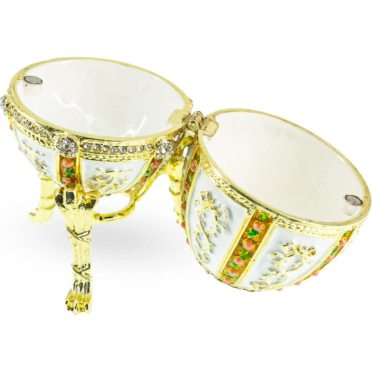 Imperial-Style Egg Trinket Box with Crystal Accents