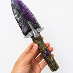 Handcrafted Amethyst Crystal Arrowhead Knife
