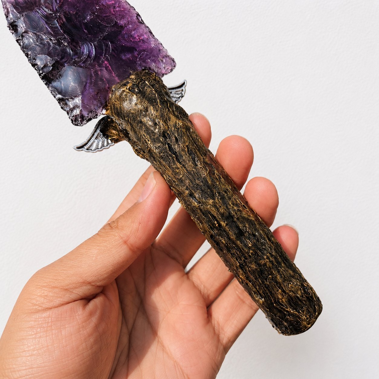 Handcrafted Amethyst Crystal Arrowhead Knife