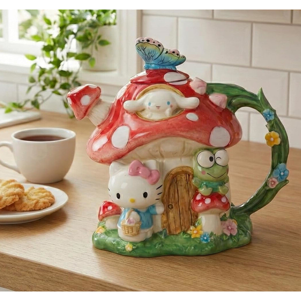 Hello Kitty and Friends Mushroom House Ceramic Teapot