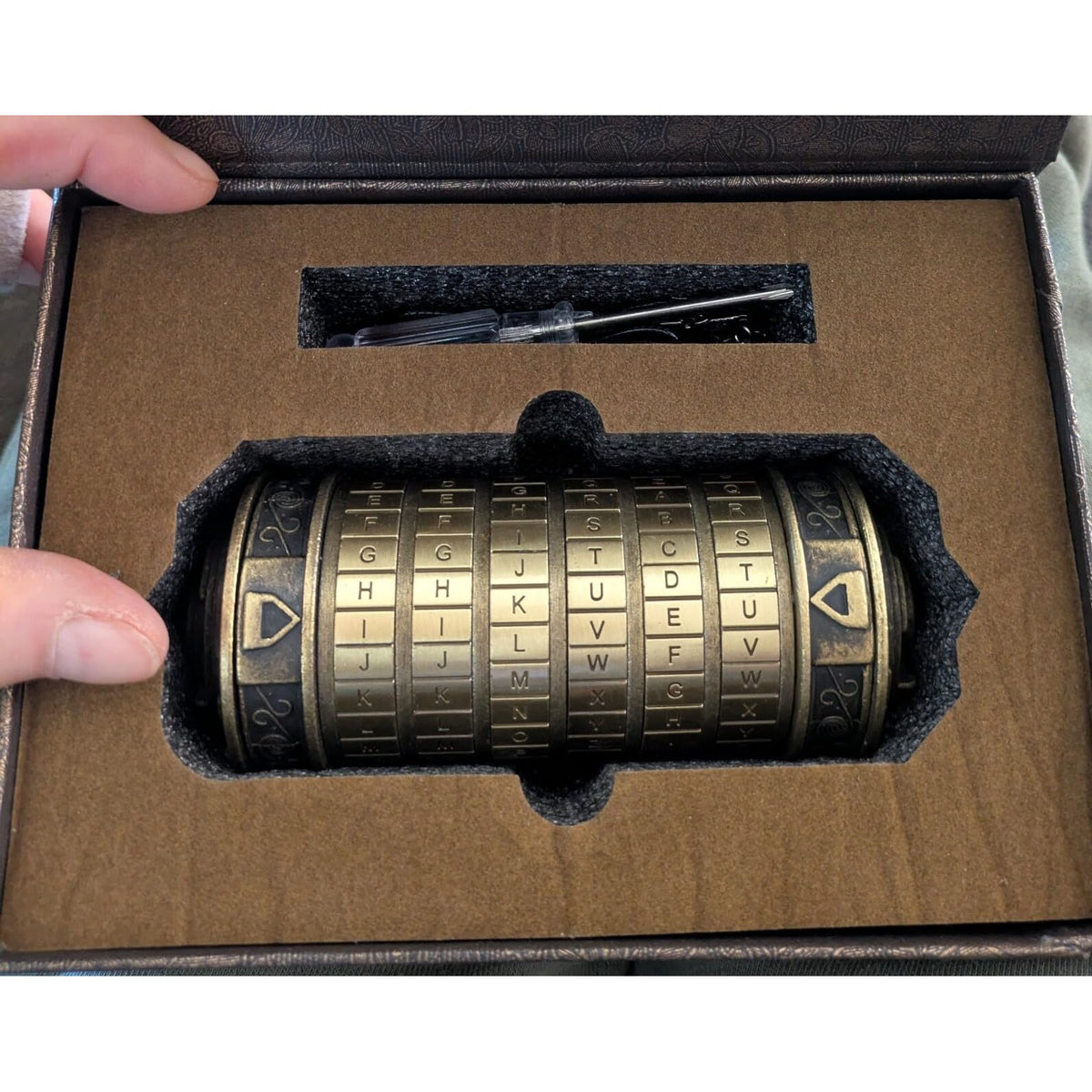 Da Vinci Code Style Cryptex Puzzle Box with Hidden Compartment