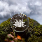 Nine-Tailed Fox Crystal Ball Paperweight with Stand