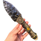 Handcrafted Smoky Quartz Crystal Arrowhead Knife