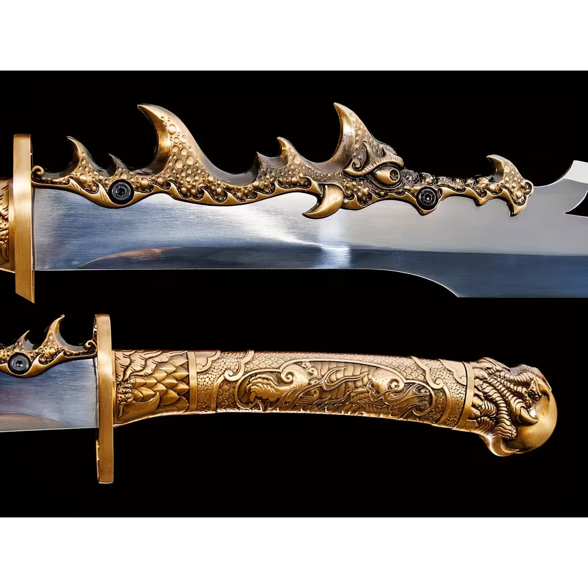 Hand-Forged Chinese Dao Sword with Dragon Handle