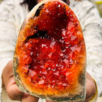 Natural Orange Crystal Geode Cave Formation