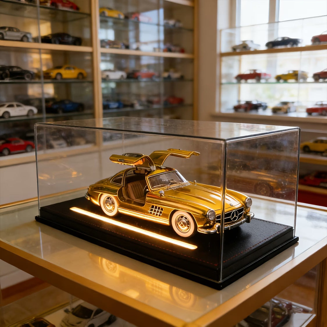 Gold Mercedes-Benz Gullwing Diecast Model