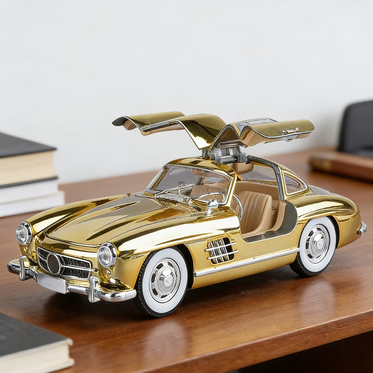 Gold Mercedes-Benz Gullwing Diecast Model