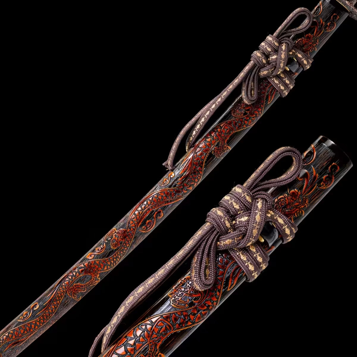Red Samurai Sword with Dragon Sheath