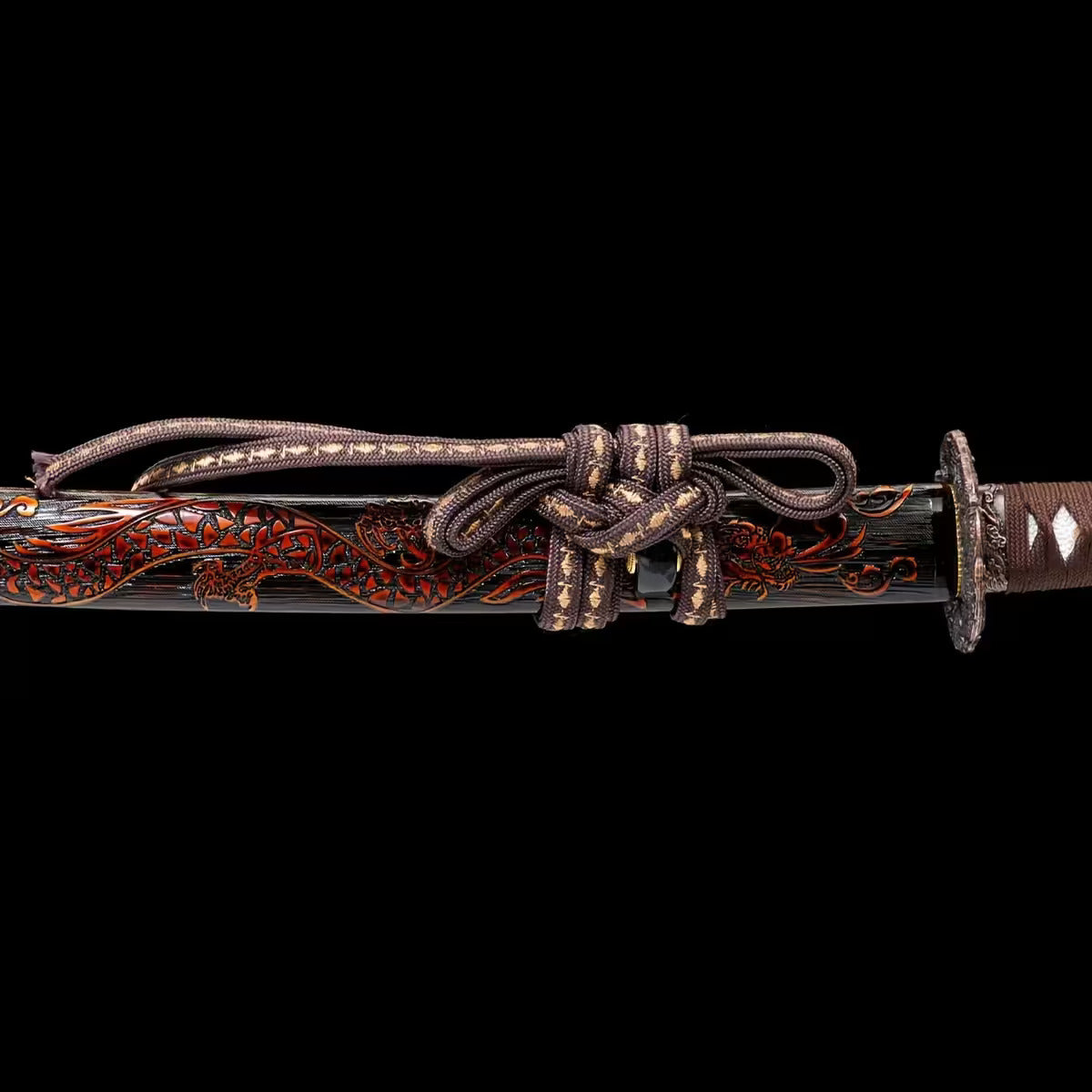 Red Samurai Sword with Dragon Sheath