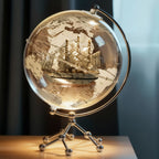 Illuminated World Globe with Metal Stand