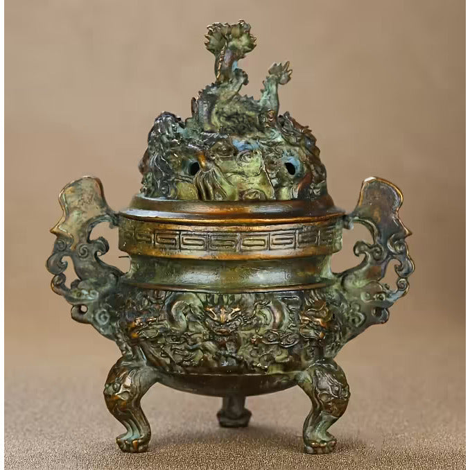Oriental Dragon Copper Incense Burner