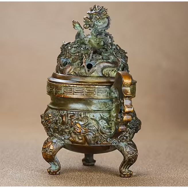Oriental Dragon Copper Incense Burner