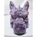 Hand Carved Amethyst Dragon Crystal Skull