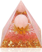 Orgonite Rose Quartz Flower of Life Pyramid