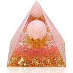 Orgonite Rose Quartz Flower of Life Pyramid