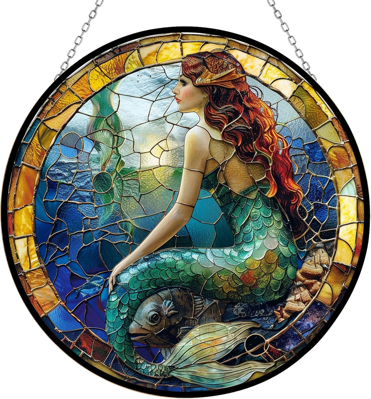 Mermaid Stained Glass Suncatcher