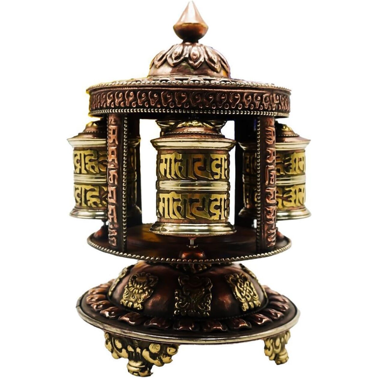 Tibetan Prayer Wheel with Ashtamangala