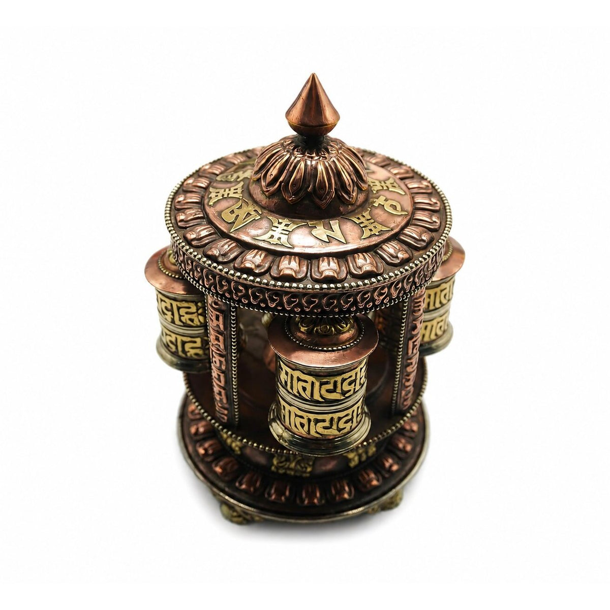 Tibetan Prayer Wheel with Ashtamangala