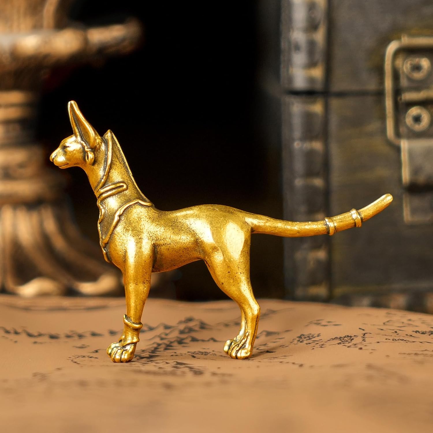 Solid Brass Bastet Egyptian Cat