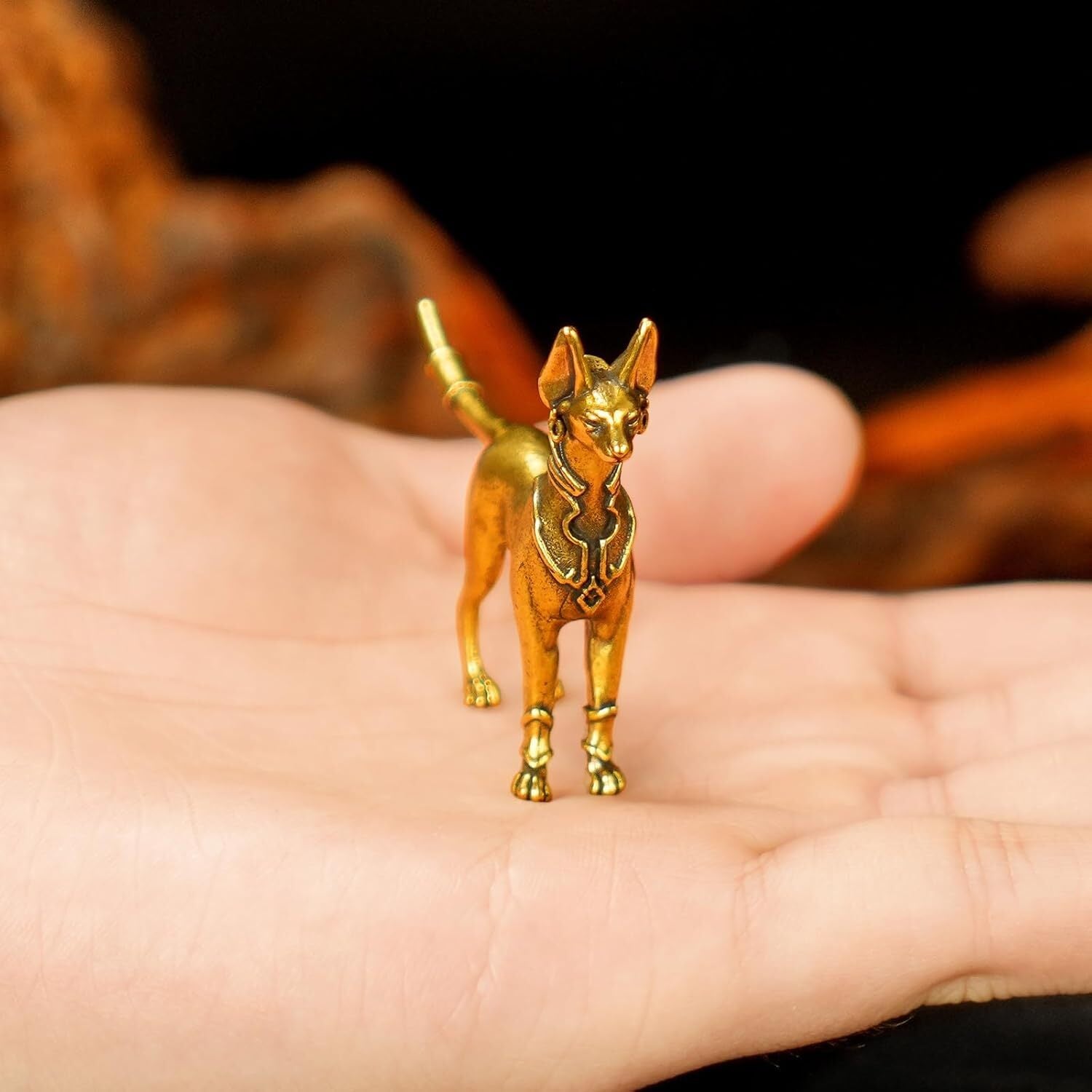 Solid Brass Bastet Egyptian Cat