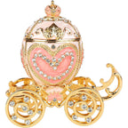 Hand-Painted Royal Carriage Trinket Box with Crystals