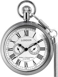 Full Copper Mechanical Pocket Watch with 24-Hour Subdial