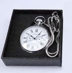 Full Copper Mechanical Pocket Watch with 24-Hour Subdial