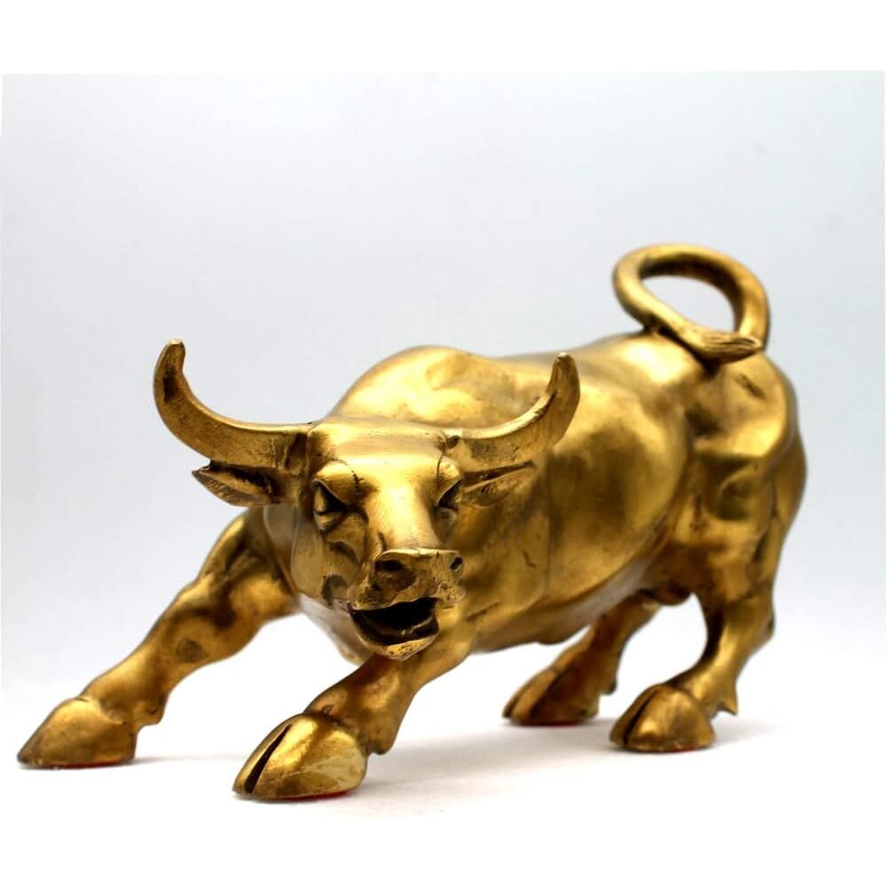 Brass Wall Street Bull Feng Shui Wealth & Prosperity