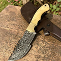 Buffalo Bone Handmade Damascus Tracker Knife