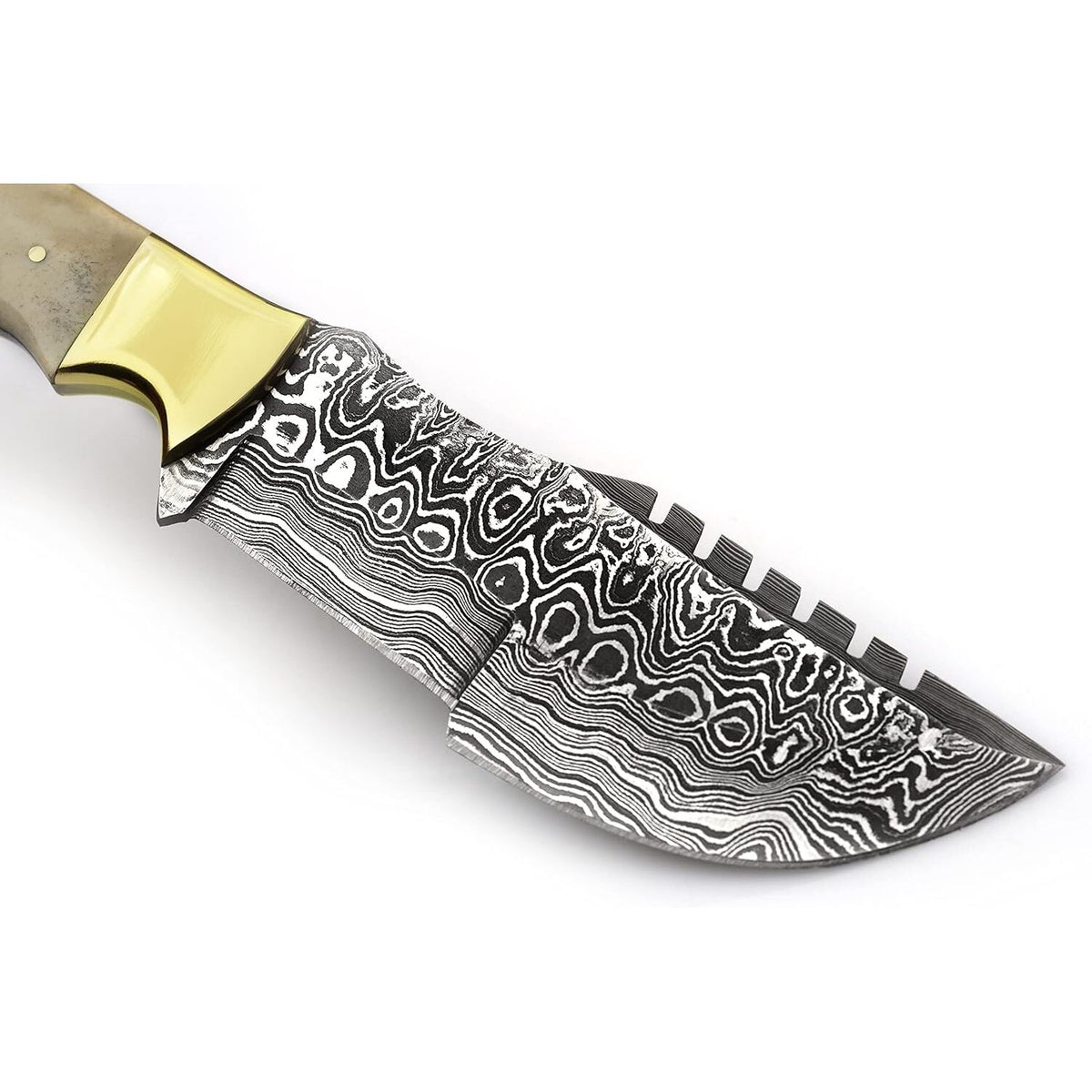Buffalo Bone Handmade Damascus Tracker Knife