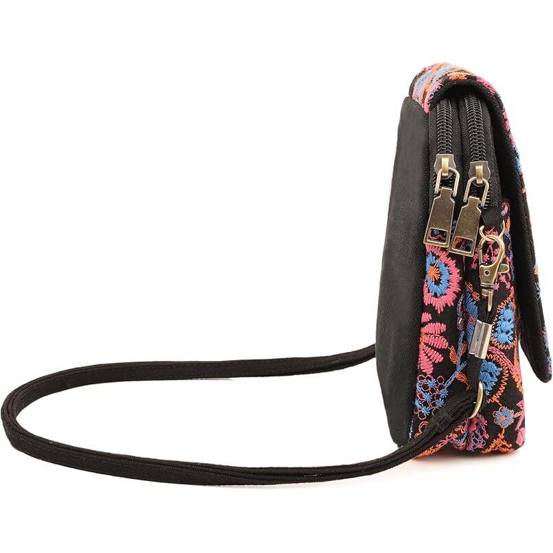 Bohemian Embroidered Mini Crossbody Bag