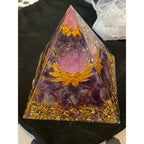 Orgonite Amethyst Crystal Pyramid Flower of Life