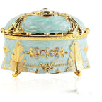 Enamel Jewelry Trinket Box with Crystal Accent