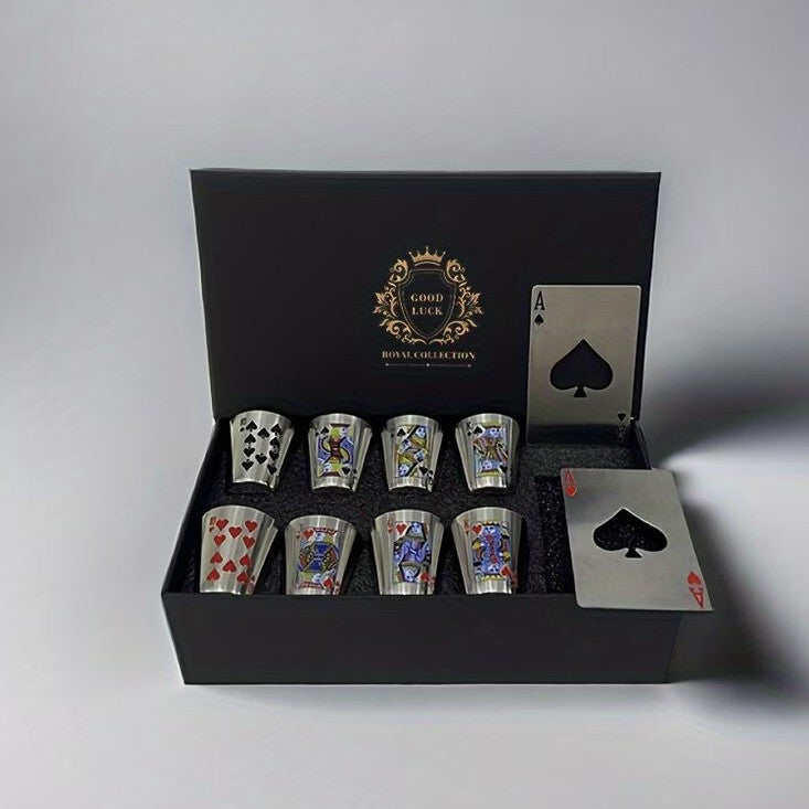 Playing Card Shot Glass Set