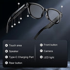 AI Smart Glasses with HD Camera Translation Voice Control