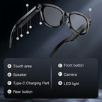 AI Smart Glasses with HD Camera Translation Voice Control